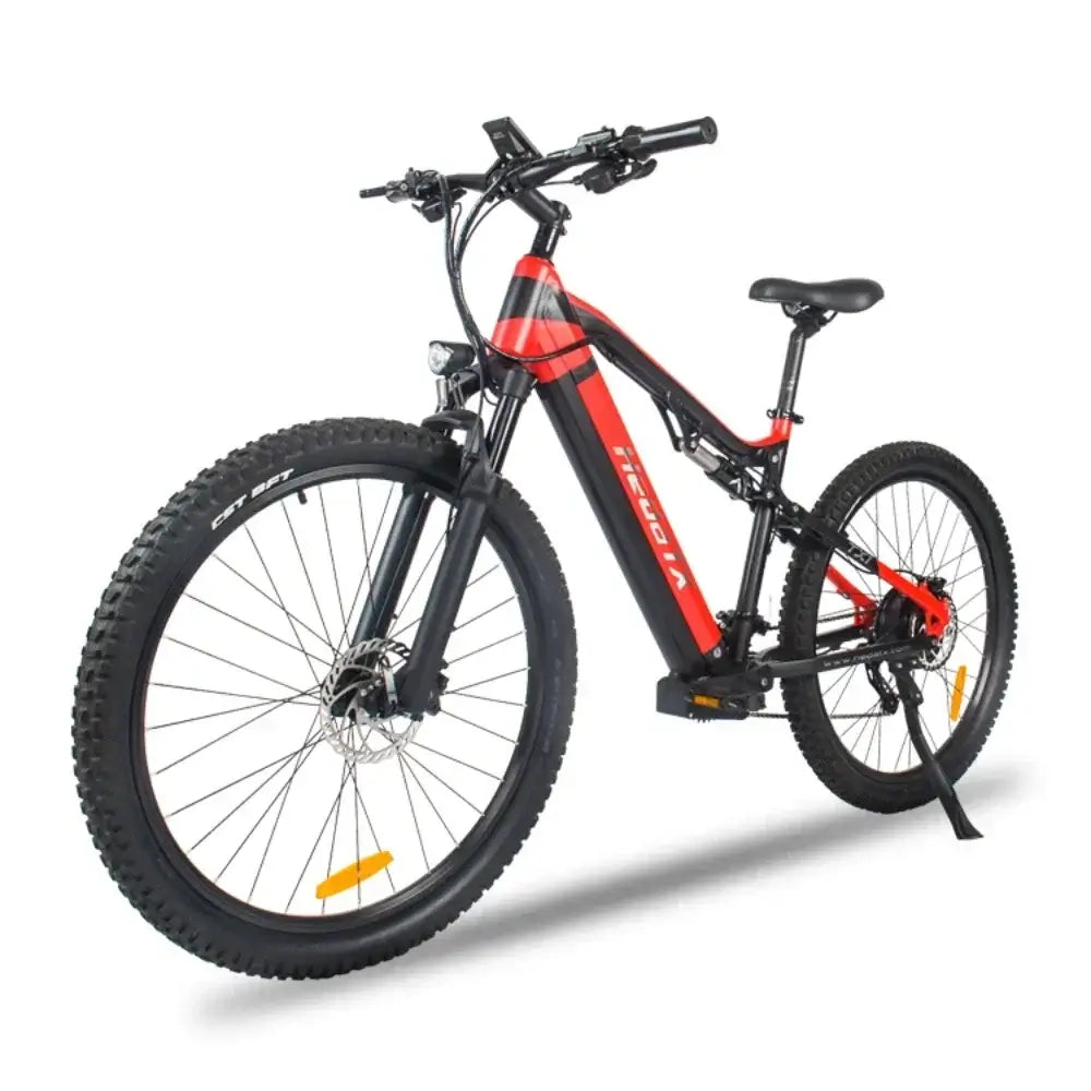 HEDATX19 1000W Electric Bike full suspension with a powerful motor and rugged design for smooth rides on any terrain.