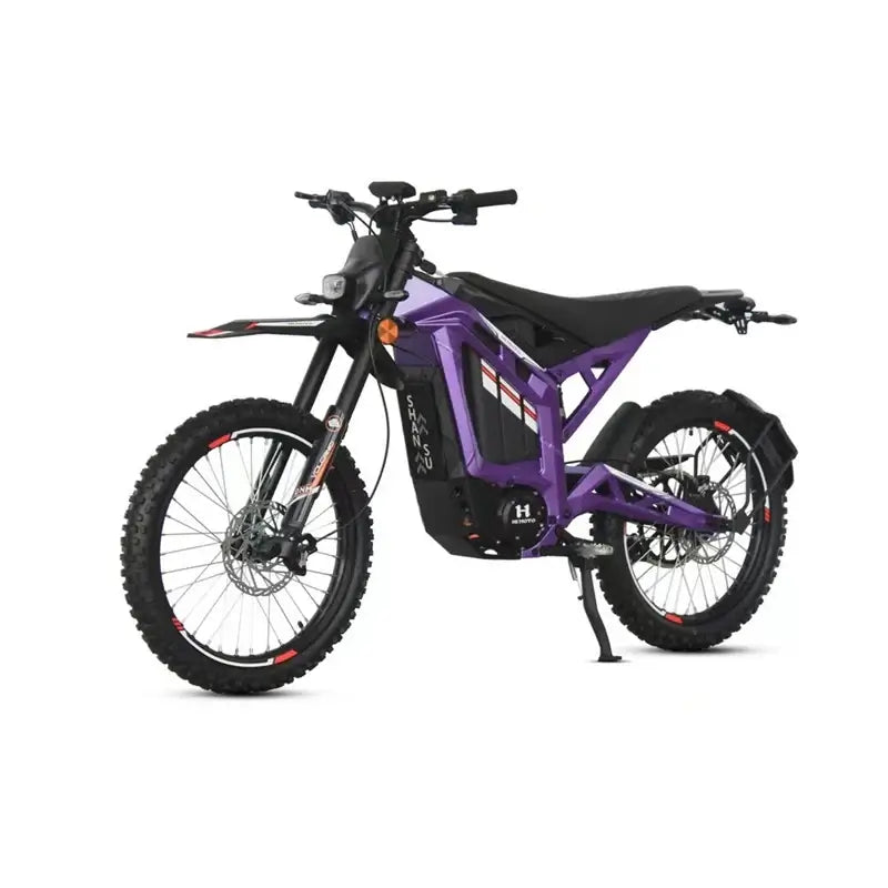 Himoto S1 6000W Off-Road Electric Bike in purple, featuring rugged tires and a robust design for adventure.