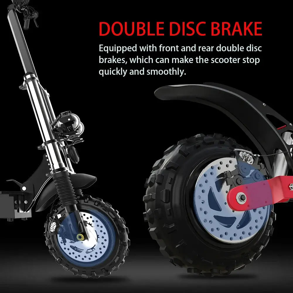 1200W-6000W Electric Scooter with Seat -Double Disc Brakes - VROOM BIKEZ
