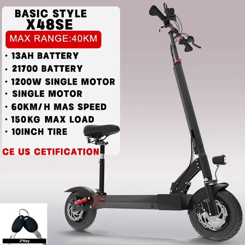 1200W-6000W Electric Scooter with Seat - VROOM BIKEZ