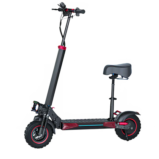 1200W Folding Electric Scooter with Seat featuring 11'' off-road tires and a dual brake system.