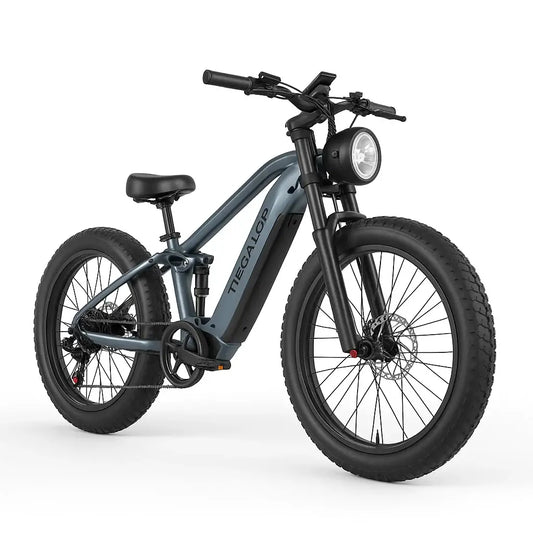 TIFGALOP Adult Electric Mountain Bike with 48V battery and thick tires, perfect for rugged terrains.