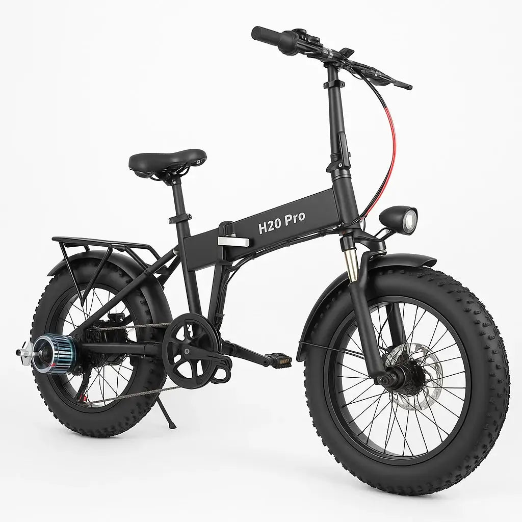 2000W H20 Pro Folding Electric Mountain Bike with fat tires and sleek design, ideal for outdoor adventures.