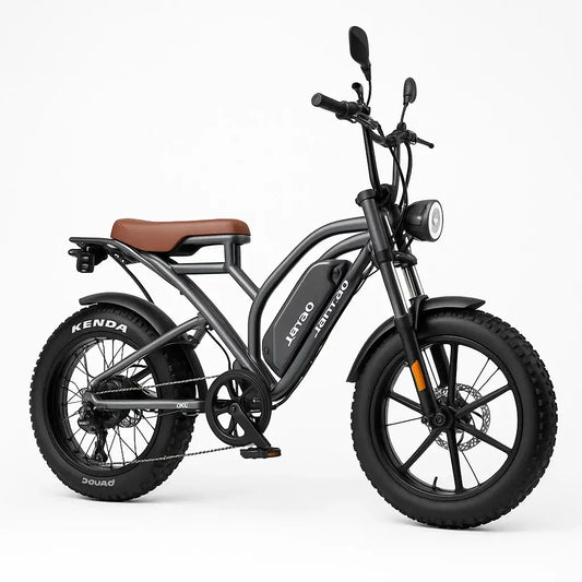 Jansno X50 Electric Bike 750W motor with fat tires for all-terrain adventures and a stylish design.