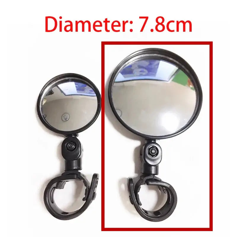 Electric scooter rearview mirrors with 7.8cm diameter for better visibility and safety while riding.
