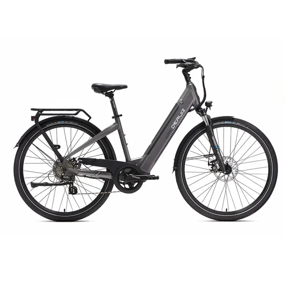 2024 DERUIZ Electric Bike with 48V 250W Motor and 644Wh Lithium Battery, designed for city riding.