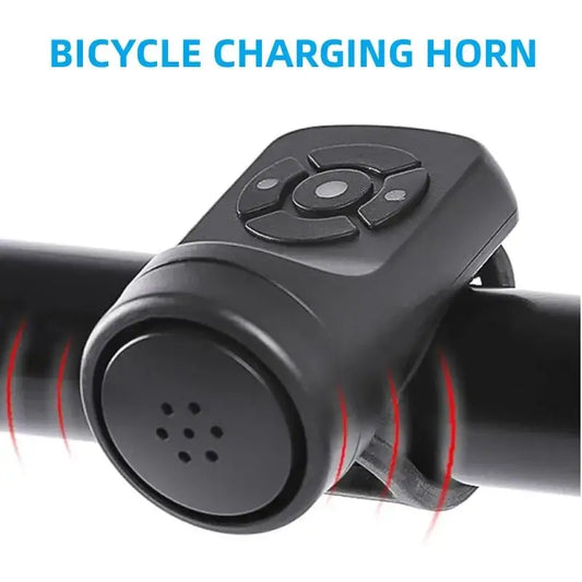 Electric bicycle bell with USB charging horn, waterproof design for safety during cycling.
