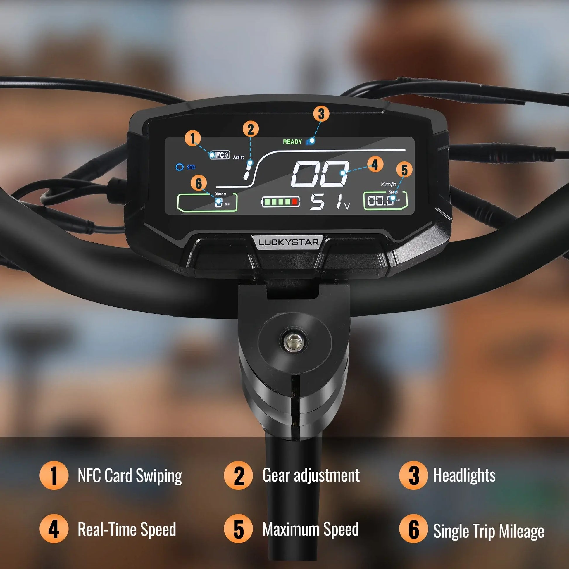 2025 High Power 800W Electric Scooter for Adults LED display showing speed and functionalities