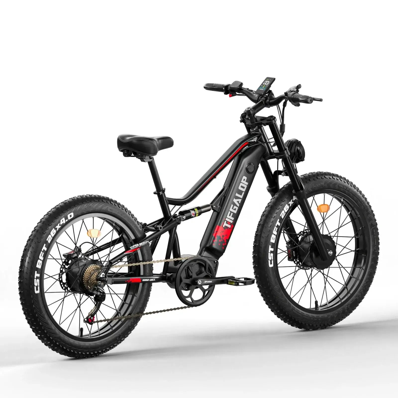 Tifgalop ES7 Pro 3000W Electric Bike with fat tires and dual motors for optimal performance.