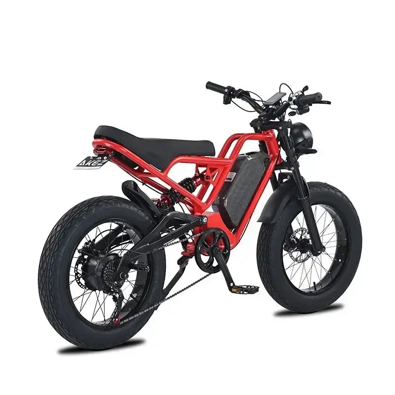 Akez 1500W fat tire electric bike with suspension system for adults, ideal for off-road trails.