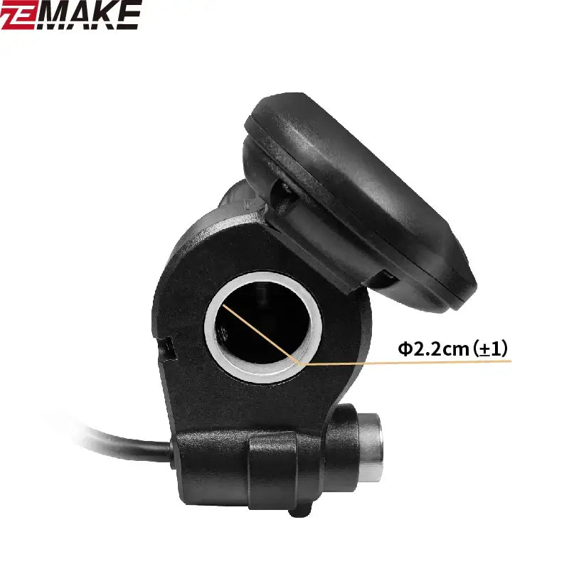 Close-up of Ebike throttle monitor with 2.2cm opening, designed for 48V, 60V, 72V scooters and bicycles.