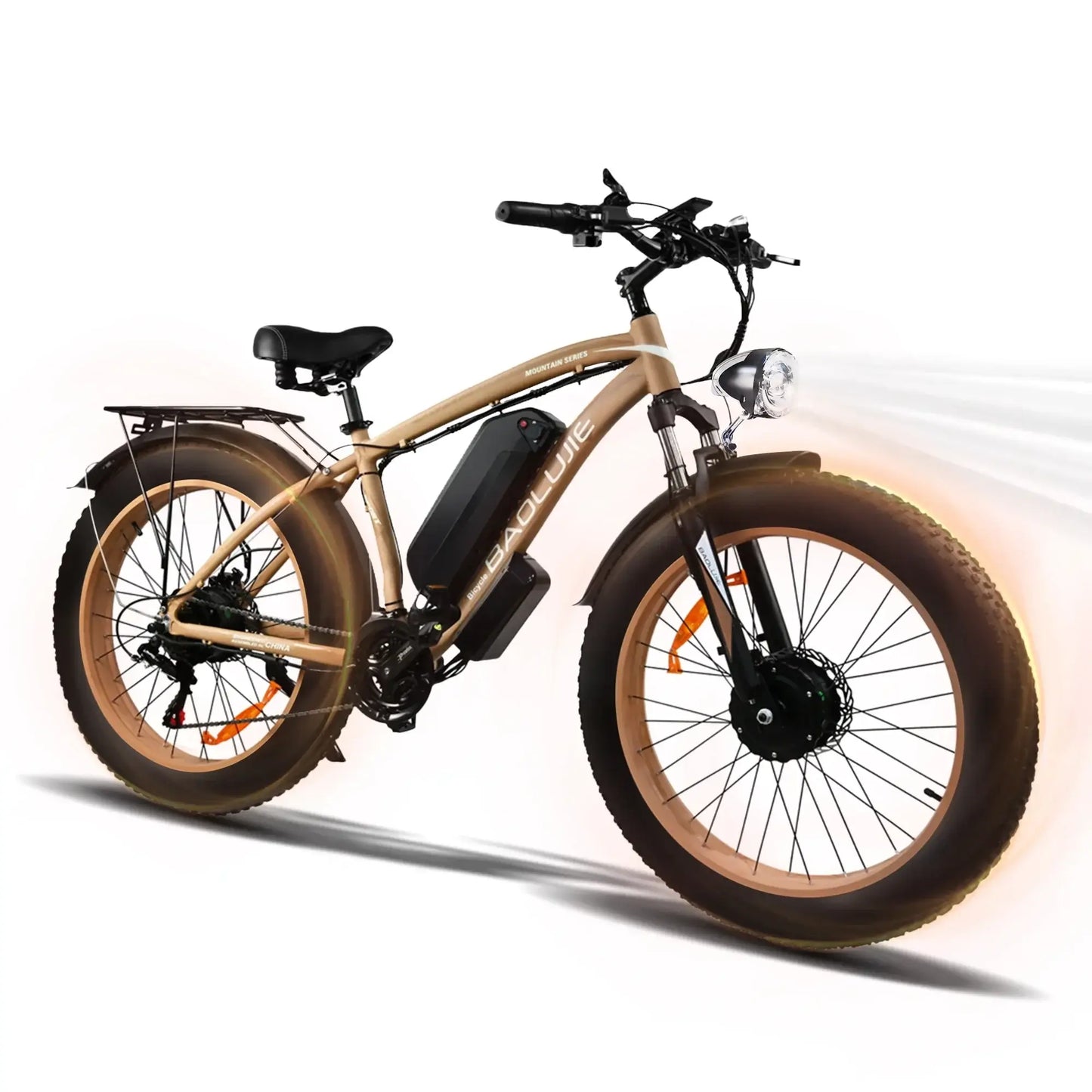 2000W fat tire electric bike with powerful 48V removable battery, designed for adventure and performance.