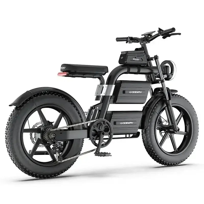 E20 New Design Dual Battery Electric Bike 20 Inch Fat Tire with robust design and fat tires for superior traction.