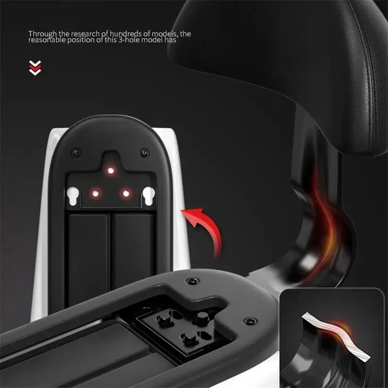 Durable Electric Bike Backrest Cushion mounting system and design features for enhanced comfort.