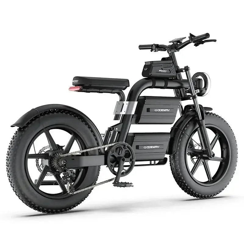 E20 New Design Dual Battery Electric Bike 20 Inch Fat Tire showcasing robust design and fat tires for off-road adventures.