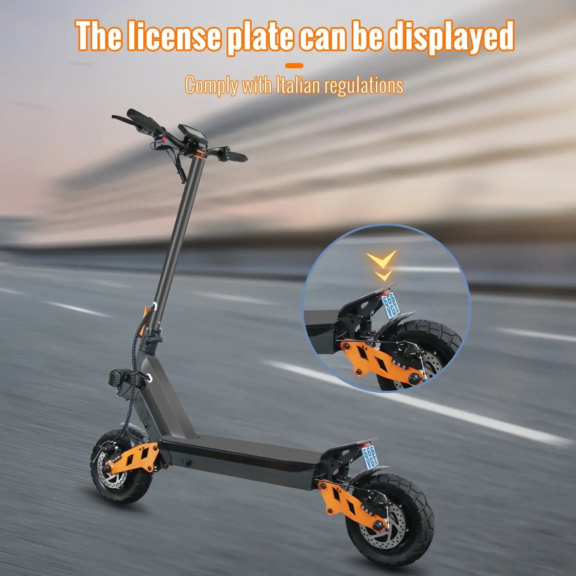 2025 High Power 800W Electric Scooter for Adults with license plate display for Italian regulations