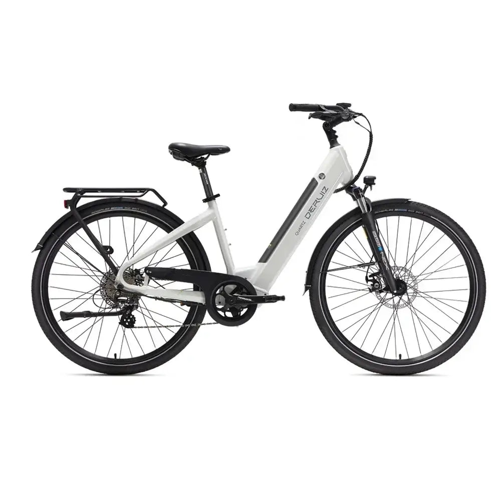 2024 DERUIZ electric bike with 28-inch wheels, Bafang motor, and 644Wh lithium battery for city commuting.