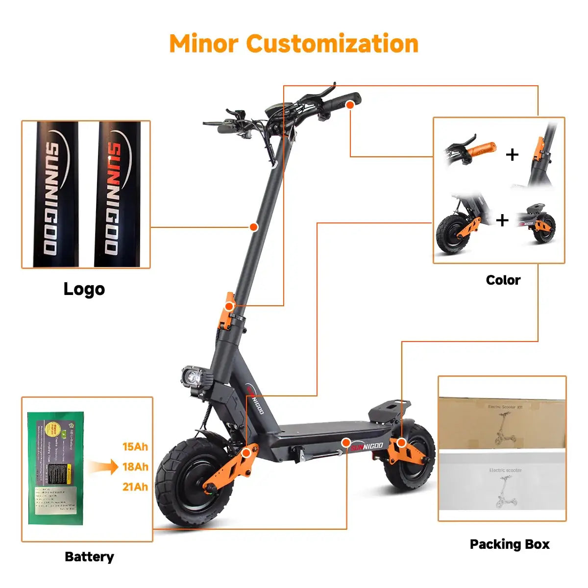 2025 High Power 800W Electric Scooter for Adults with customization options for logo, color, and battery.