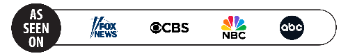 Logos of Fox News, CBS, NBC, and ABC with 'As Seen On' text.